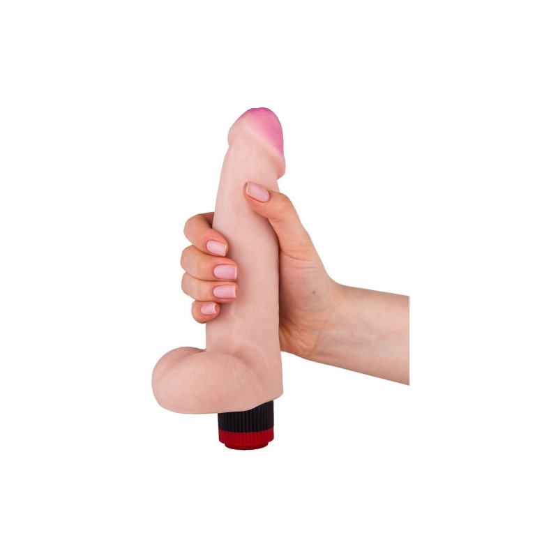 Вибратор-реалистик из киберкожи с объемной мошонкой 16 см