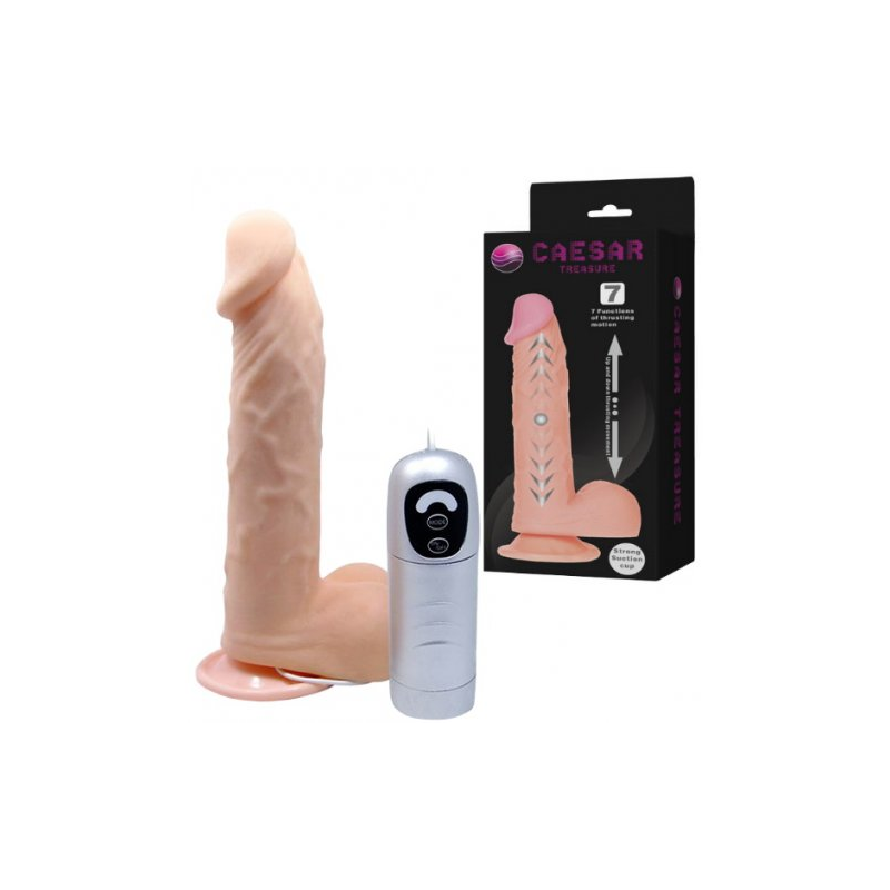 Реалистичный фаллос с пульсацией на присоске Caesar Treasure 18 см