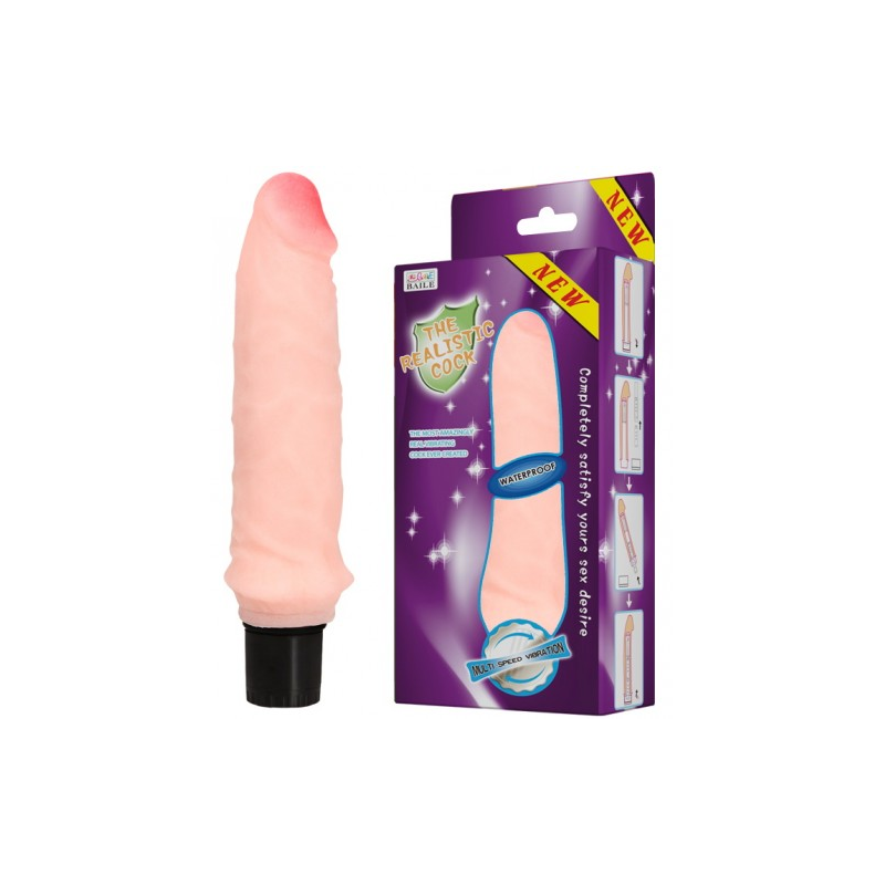 Телесный вибратор Realistic Cock 20 см