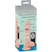Реалистичный вибратор с поступательными движениями Medical Silicone Thrusting Vibrator 21 см