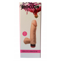 Реалистичный вибратор с объемной мошонкой 16 см