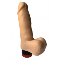 Реалистичный вибратор с объемной мошонкой 16 см