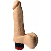 Реалистичный вибратор из киберкожи с объемной мошонкой 17 см