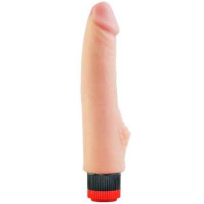 Реалистичный вибратор со стимулирующим отростком телесный 22 см