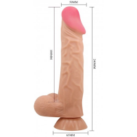 Реалистичный вибратор с эффектом двойной кожи телесный Pretty Love Sliding Skin Sadik 24 см