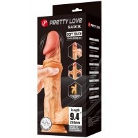 Реалистичный вибратор с эффектом двойной кожи телесный Pretty Love Sliding Skin Sadik 24 см