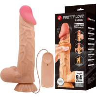 Реалистичный вибратор с эффектом двойной кожи телесный Pretty Love Sliding Skin Sadik 24 см