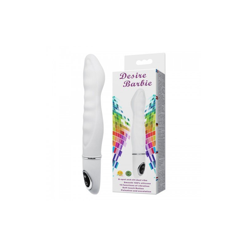 Утонченный белый вибратор Desire Barbie