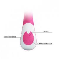 Вибратор с клиторальным отростком Uriah и с голосовым управлением перезаряжаемый