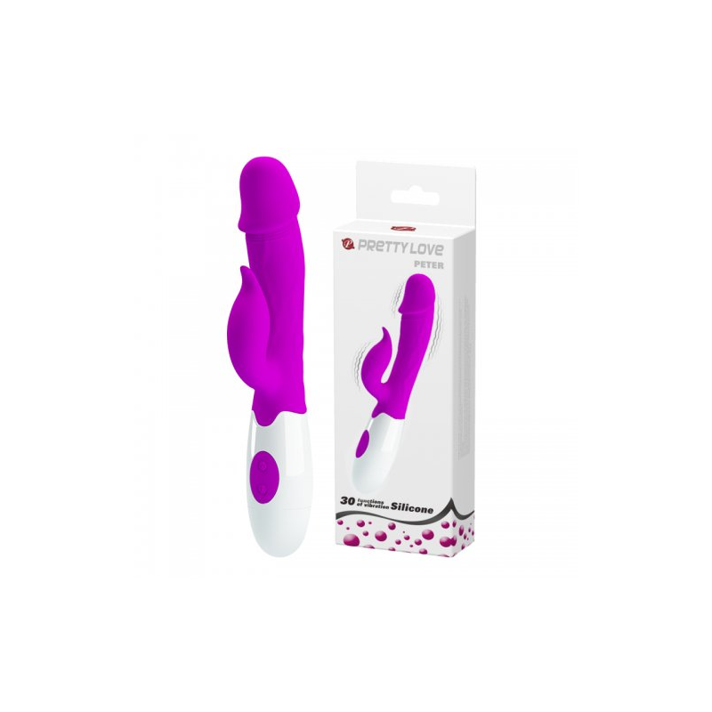 Вибратор с клиторальным стимулятором Pretty Love Peter пурпурный