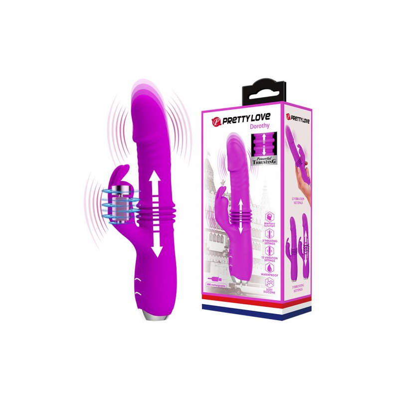 Вибратор-кролик с поступательными движениями Pretty Love Dorothy пурпурный