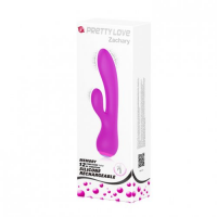 Гибкий вибратор с клиторальным стимулятором Pretty Love Zachary пурпурный