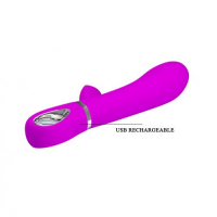 Перезаряжаемый вибратор с клиторальным стимулятором Thomas фиолетовый