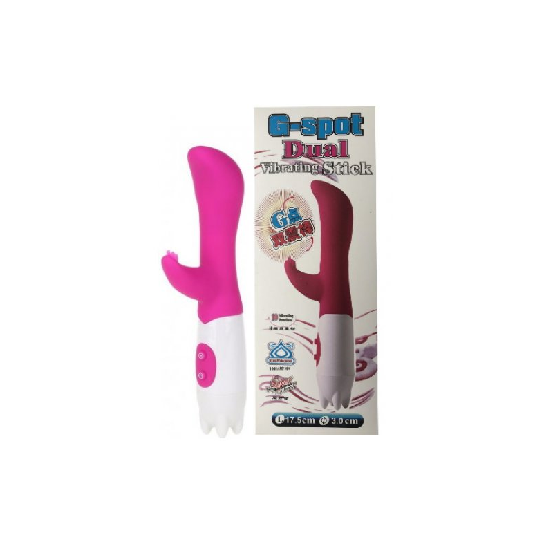 Вибратор с клиторальным стимулятором G-Spot Dual Vibrating Stick