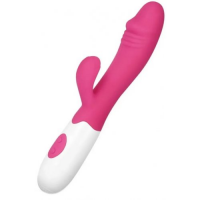 Вибратор с клиторальным стимулятором розовый Demo