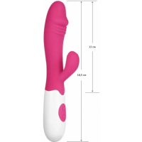 Вибратор с клиторальным стимулятором розовый Demo