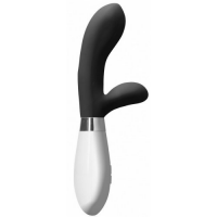 Вибратор с клиторальным стимулятором черного цвета
