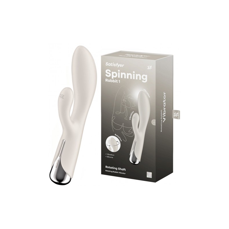 Вибратор для точки G с клиторальным стимулятором и ротацией Satisfyer Spinning Rabbit 1 Beige