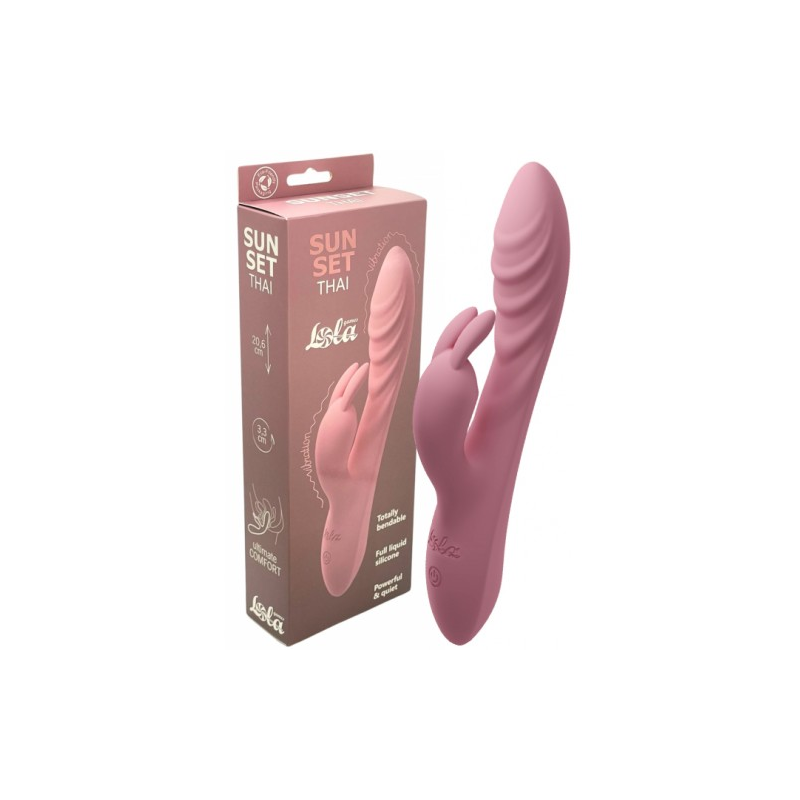 Рельефный вибратор с клиторальным стимулятором Thai Sunset