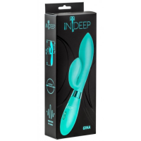 Вибратор с клиторальным стимулятором Indeep Gina Turquoise