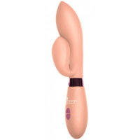 Вибратор с клиторальным стимулятором Indeep Gina Beige