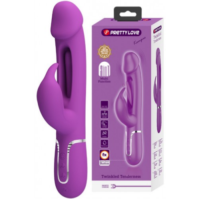 Перезаряжаемый вибратор с клиторальным стимулятором и стимулирующим язычком для зоны G Pretty Love Kampas