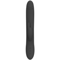 Вибромассажер Byron с клиторальным стимулятором и движущимися в стволе шариками черный