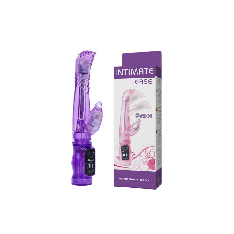 Гнущийся вибратор с мощным клиторальным стимулятором, фиолетовый