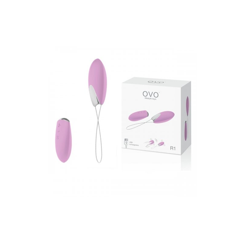 Виброяйцо OVO R1 на дистанционном управлении розовое
