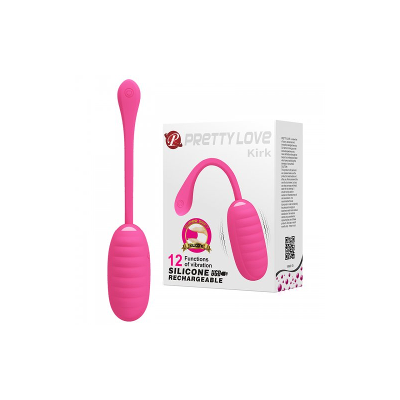 Перезаряжаемое виброяйцо Pretty Love Kirk малиновое