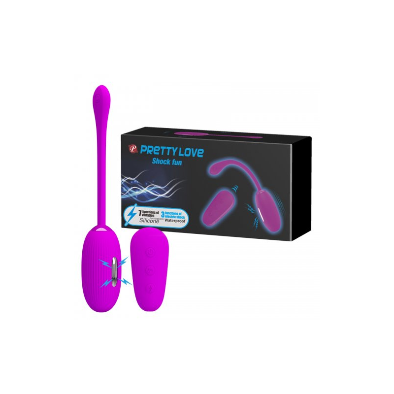 Виброяйцо Shock fun с электростимуляцией и дистанционным управлением пурпурное