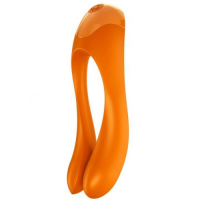 Универсальный перезаряжаемый вибростимулятор на палец Satisfyer Candy Cane оранжевый