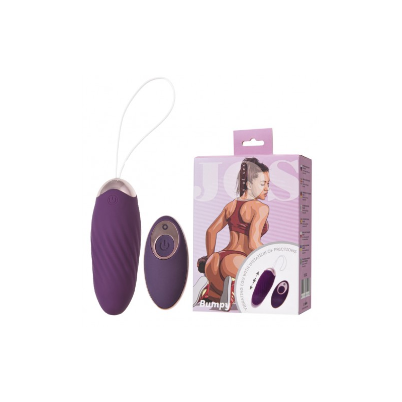 Виброяйцо с имитацией фрикций и пультом ДУ Jos Bumpy