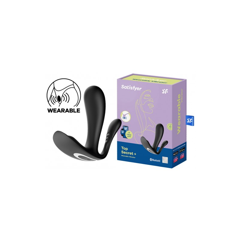 Анально-вагинальный смарт-стимулятор для ношения чёрный Satisfyer Top Secret+ ДЕФОРМИРОВАННАЯ УПАКОВКА