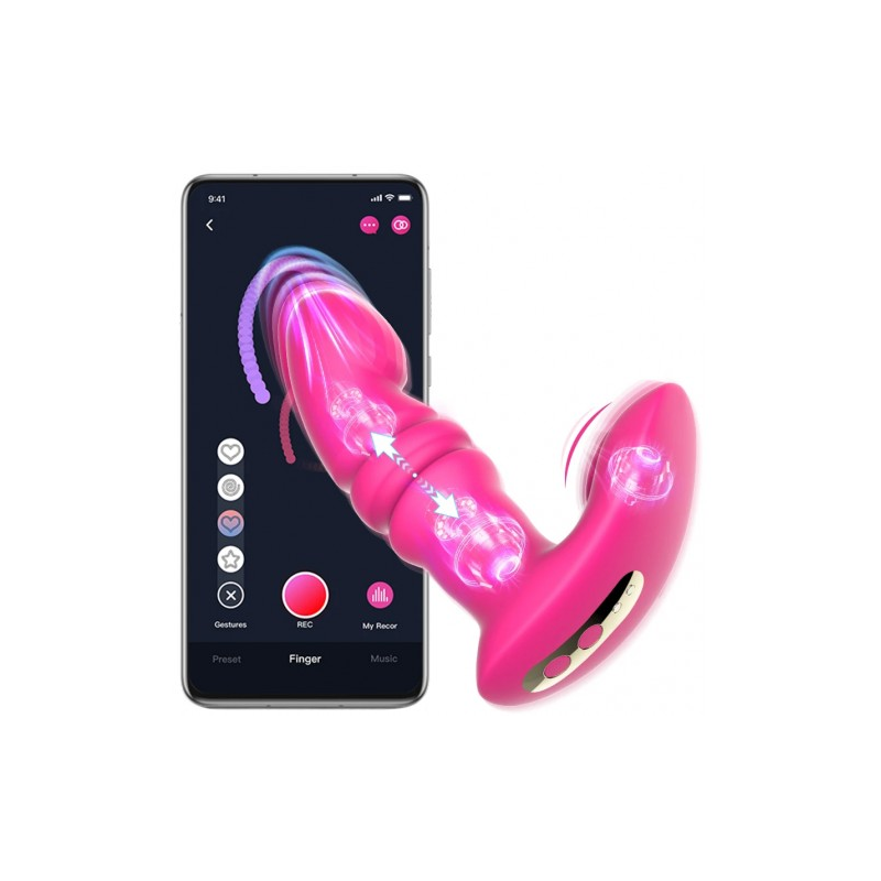 Универсальный смарт-стимулятор с вибрацией и поступательными движениями Magic Motion Jive розовый