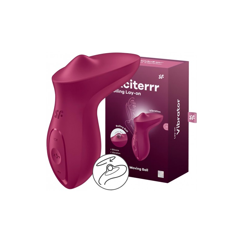 Клиторальный вибромассажер с плавающим стимулятором Satisfyer Exciterrr бордовый