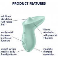 Клиторальный вибромассажер с плавающим стимулятором Satisfyer Exciterrr мятный