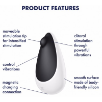 Клиторальный вибромассажер с толчковым стимулятором Satisfyer Spot On 3 черный