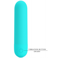 Перезаряжаемая вибропуля Pretty Love Stefan с 10 режимами вибрации бирюзовая