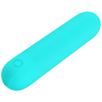 Перезаряжаемая вибропуля Pretty Love Stefan с 10 режимами вибрации бирюзовая