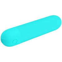 Перезаряжаемая вибропуля Pretty Love Stefan с 10 режимами вибрации бирюзовая