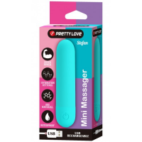 Перезаряжаемая вибропуля Pretty Love Stefan с 10 режимами вибрации бирюзовая