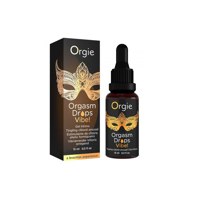 Возбуждающие капли для клитора Orgie Orgasm Drops Vibe с эффектом вибрации 15 мл