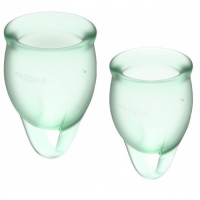 Менструальные чаши Satisfyer Feel Confident 2 шт, светло-зелёные