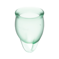 Менструальные чаши Satisfyer Feel Confident 2 шт, светло-зелёные