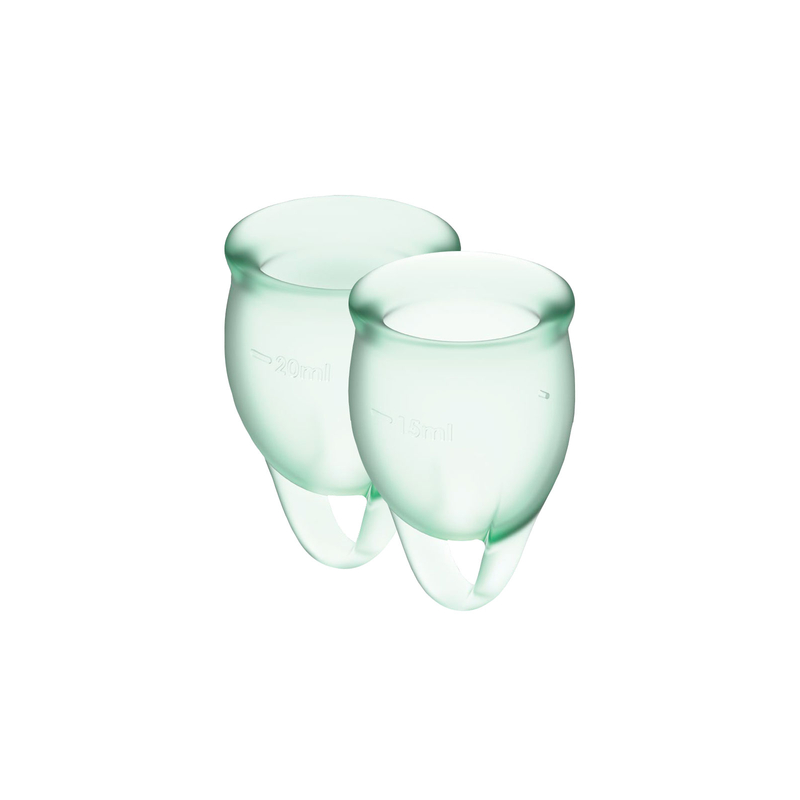 Менструальные чаши Satisfyer Feel Confident 2 шт, светло-зелёные