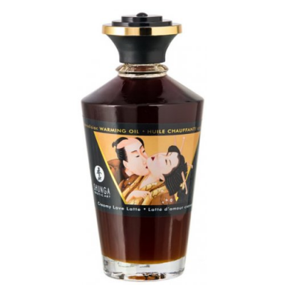 Массажное масло Shunga Cливочный любовный латте, разогревающее, 100мл