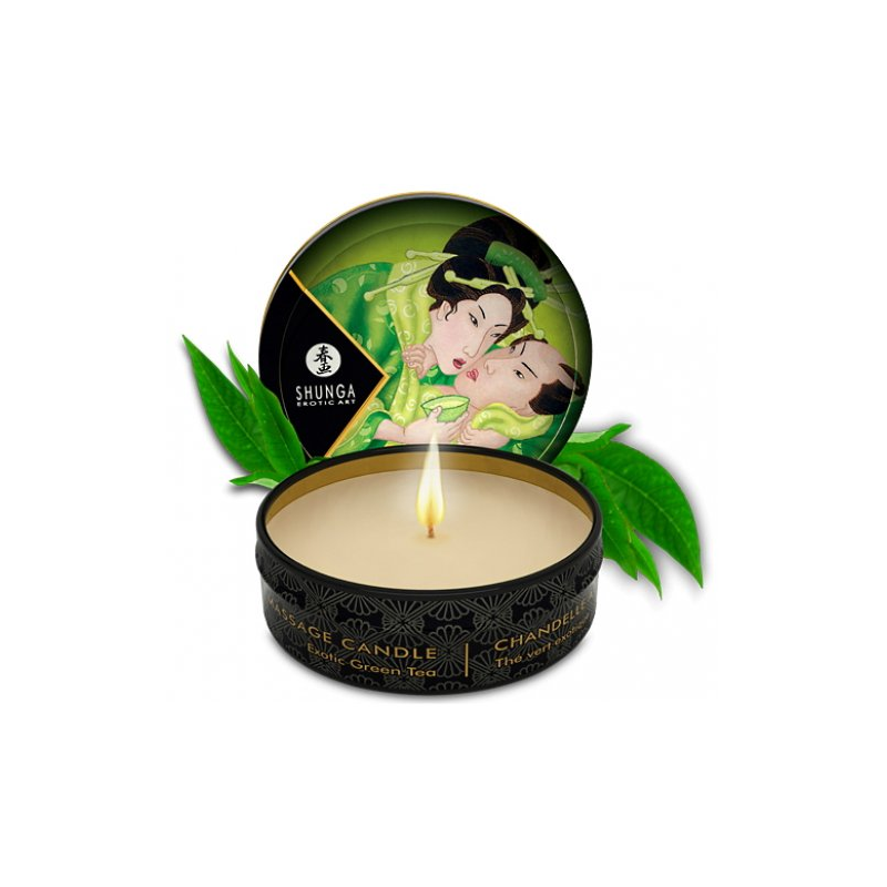 Массажная аромасвеча Shunga Exotic Green Tea c ароматом зеленого чая 30 мл