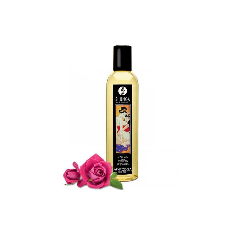Возбуждающее массажное масло Shunga Aphrodisia с ароматом розы 250 мл
