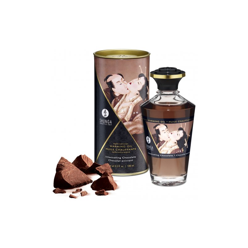 Разогревающее массажное масло Shunga Intoxicating Chocolate c ароматом шоколада 100 мл